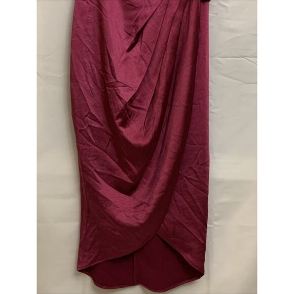 Lush Violet Rose Pleated Ruched Satin Sleeveless Dress Womens XS Nwt - Picture 5 of 9